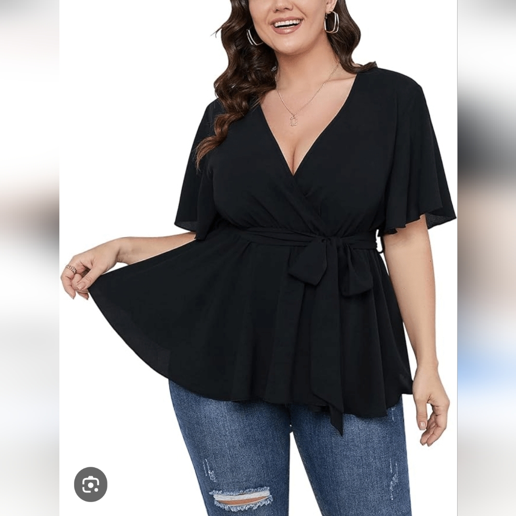 Torrid Black Side Tie Wrap Top